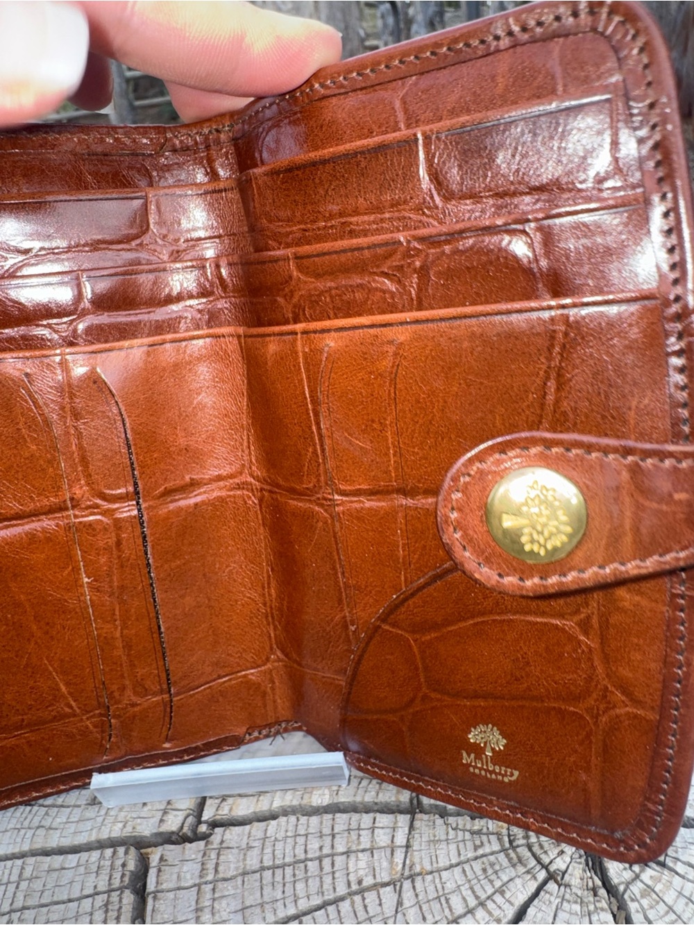 Mulberry rare Brown Croc-Embossed Leather Wallet. - Picture 4 of 8
